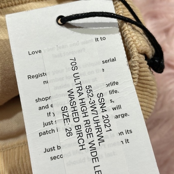 NWT Re/done 70's Ultra High Rise Birch Corduroy Wide Leg Pants - Picture 11 of 12